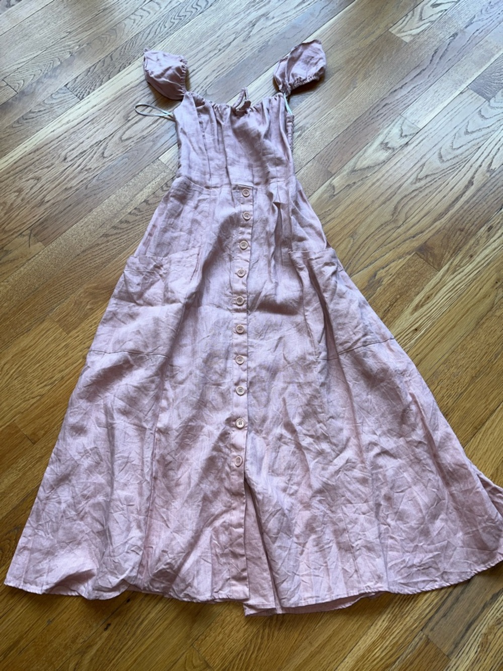 Reformation Francis Prairie A-Line Linen Dress Pink Size 2 - Picture 3 of 8